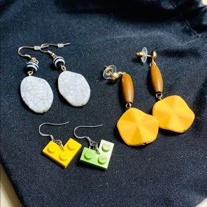 NWOT 3-Set Playful Earrings